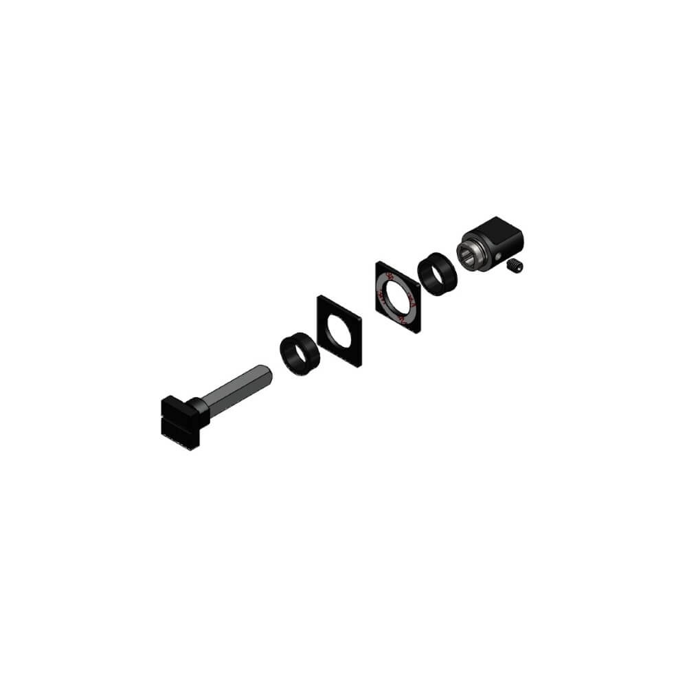 Verschluss der Toilette Tira kleine Rosette schwarzes Quadrat Intersteel 8714186518823