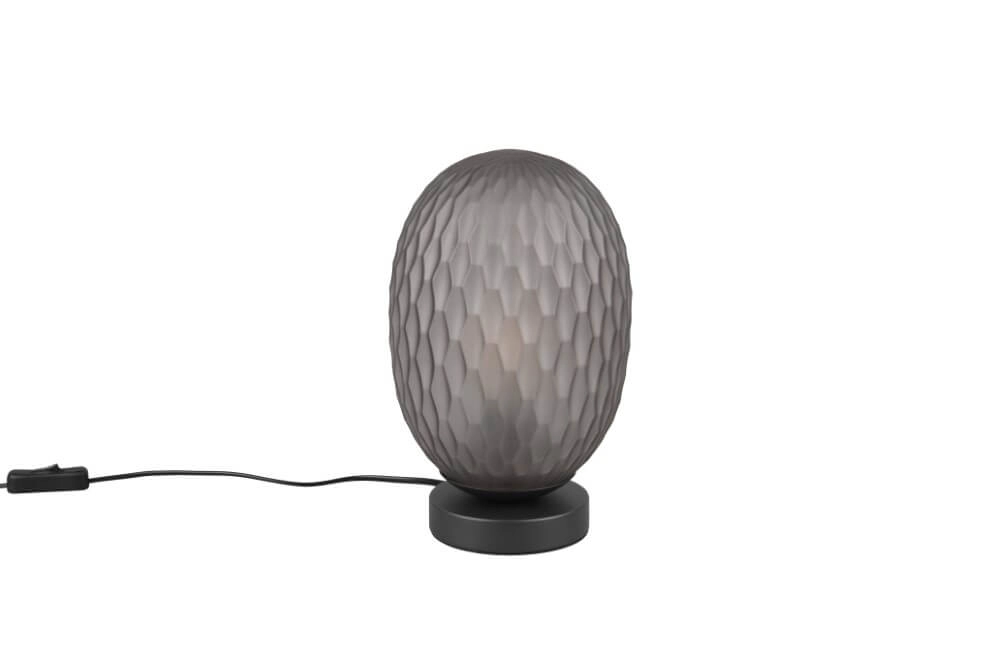 Tischlampe Facette mit geripptem Rauchglas Trio 4017807616859