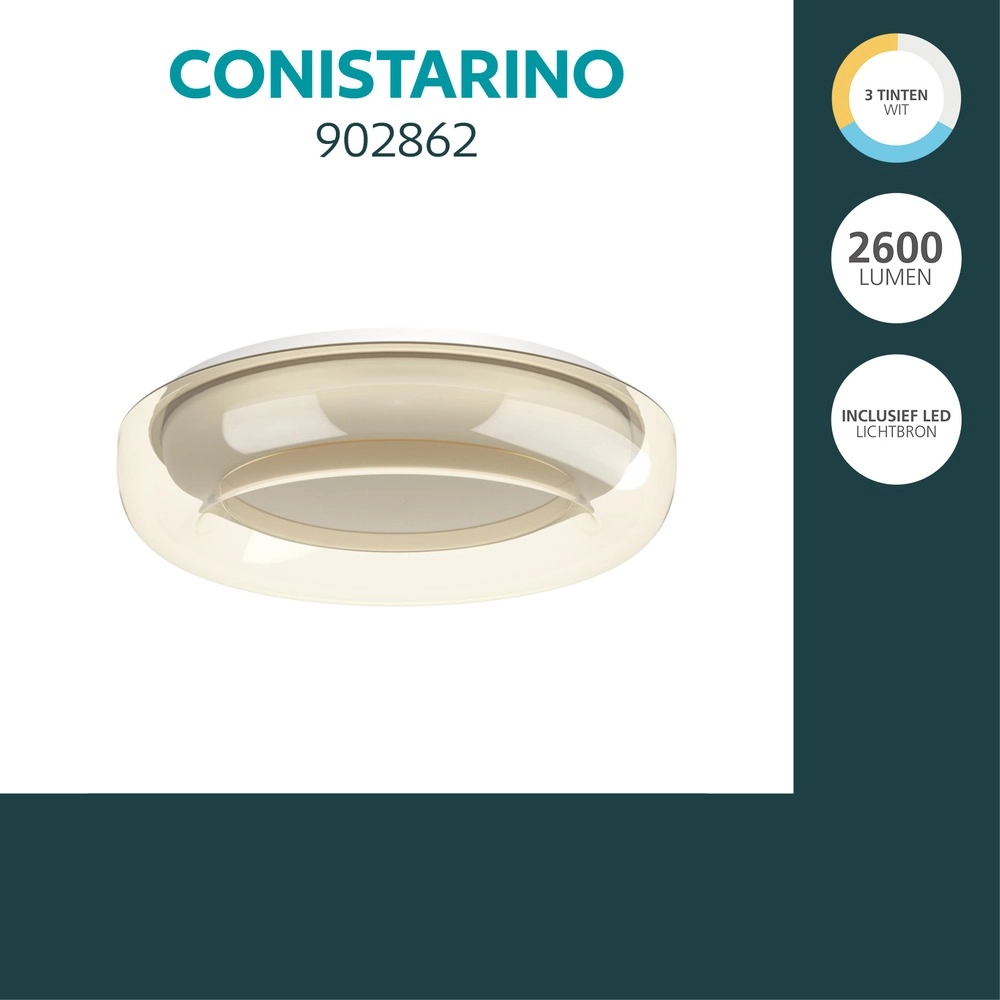 Design-Deckenlampe Conistarino Ø 40 cm weiß mit Braun Eglo 9008606399727
