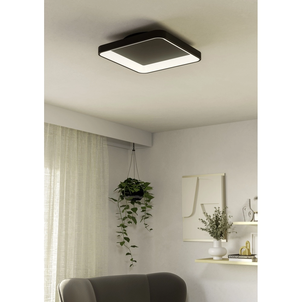Elegante LED-Deckenlampe Loretello 35x35cm – schwarz Eglo 9008606316397