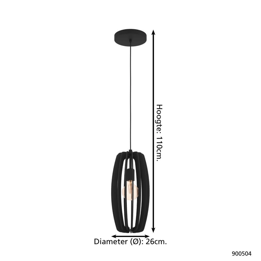 Schwarze Hängelampe Bajazzara Ø 26cm Eglo 9008606244348