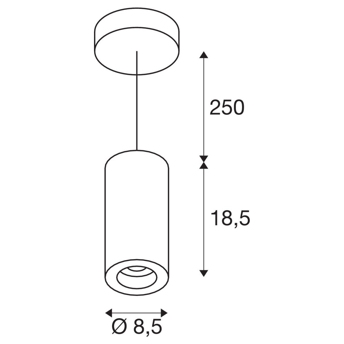 LED Hängelampe Numinos Pendel 8,5cm weiß SLV 4024163243971