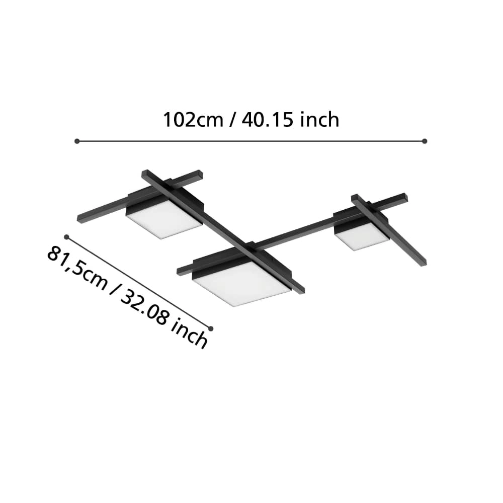 LED-Deckenleuchte Viareggio Schwarz Stars of Light 9002759396893