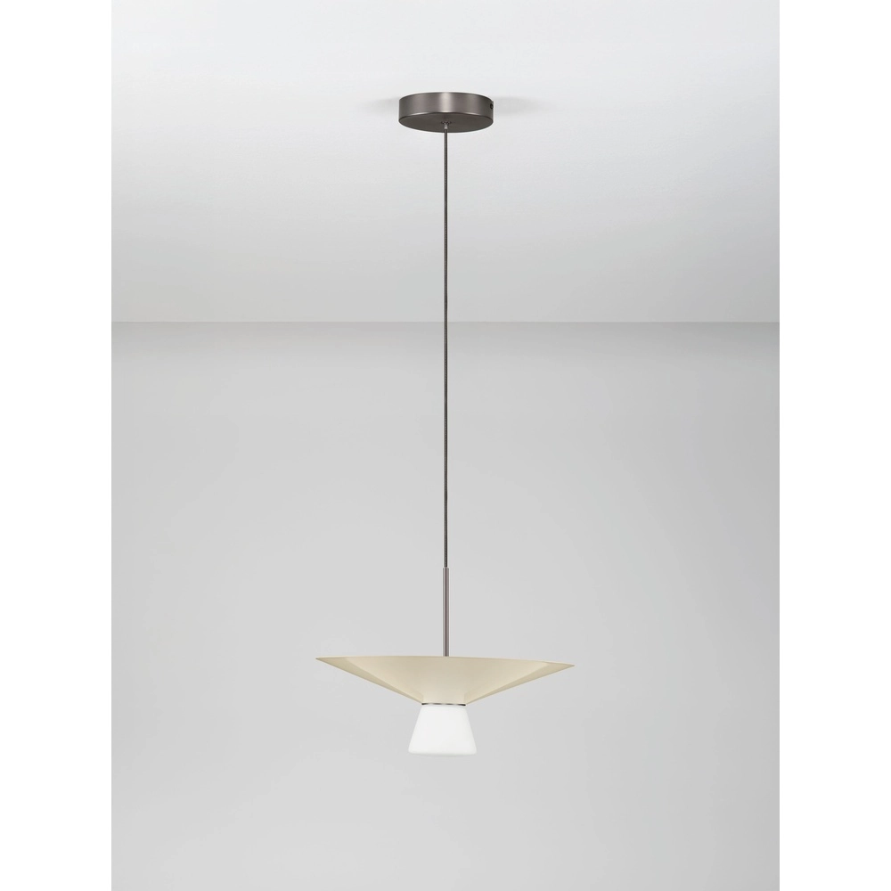 Design-Pendellampe Baris weiß mit grauem Ø 38 cm Lyora 5212017495303