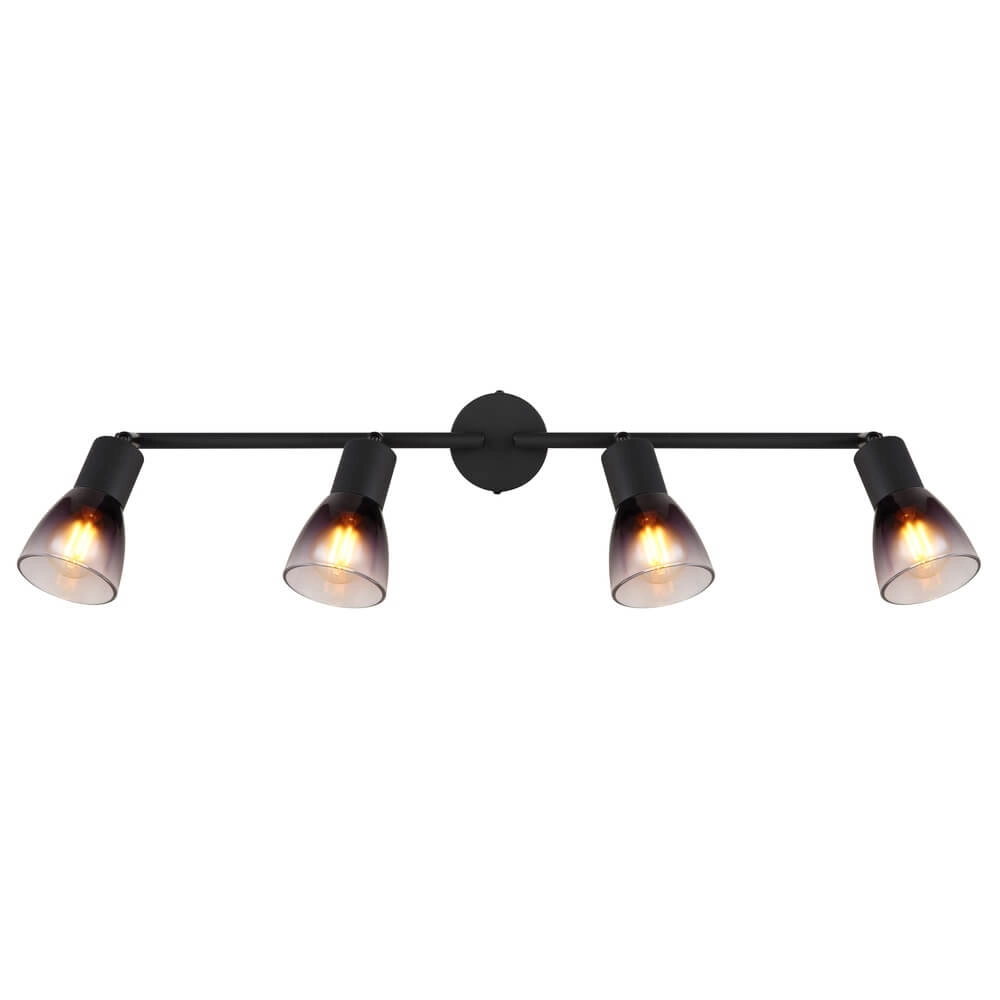 Schwarze Deckenleuchte Satella 4-flammig Globo 9007371458929