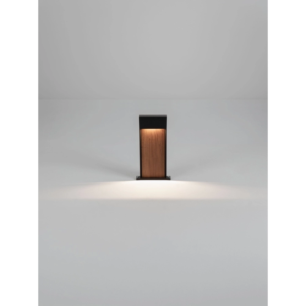 Design-Gartenlampe Noray Schwarz mit Holz 40cm - 3000K Lyora 5212063504325