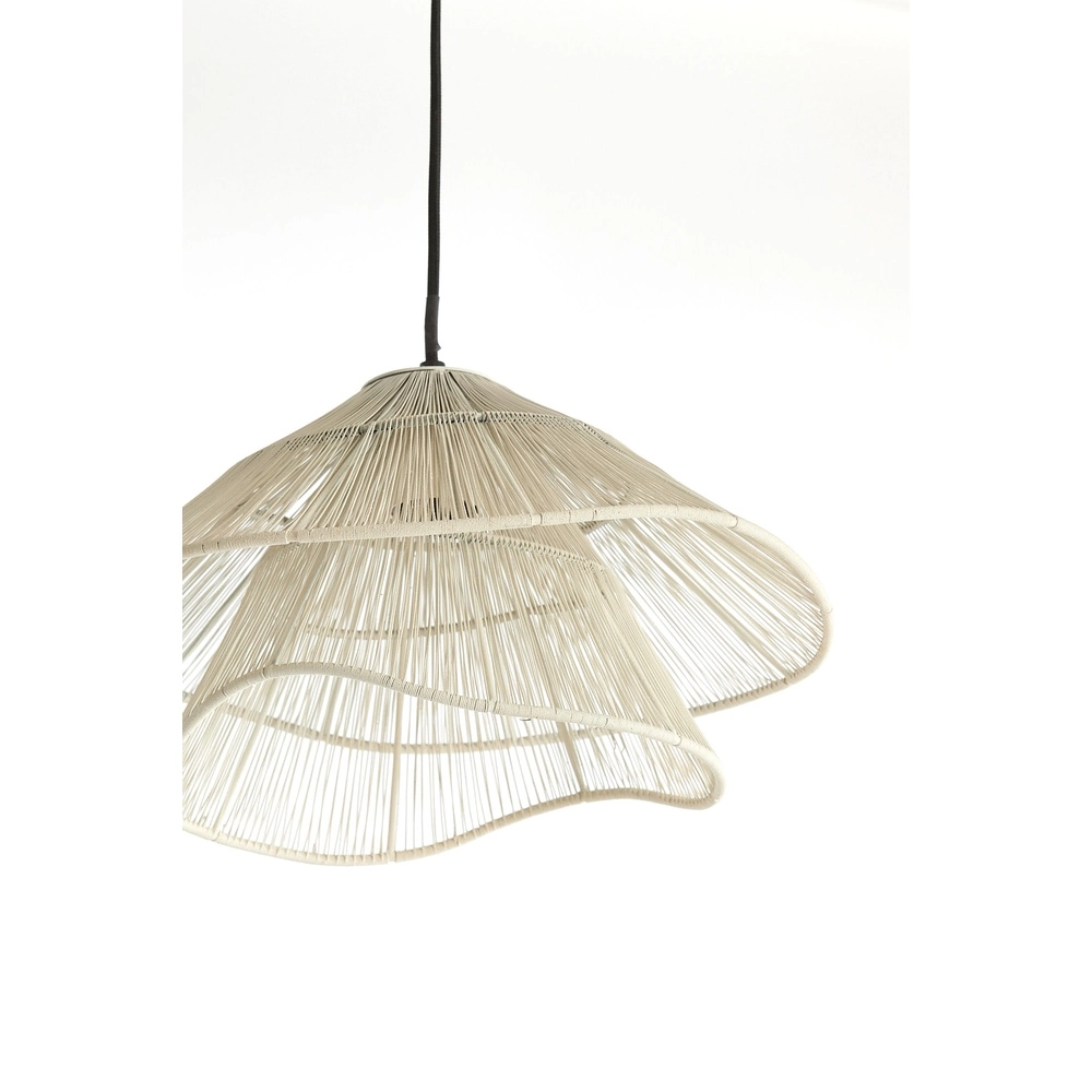 Japandi-Pendellampe Alameda weißer Ø 36cm Light & Living 8717807778774