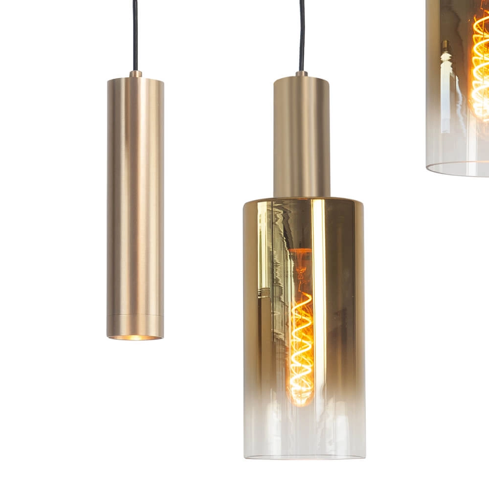 Hängelampe Perugia mattgold - 4x E27 - 3x GU10 Highlight 8718379046995