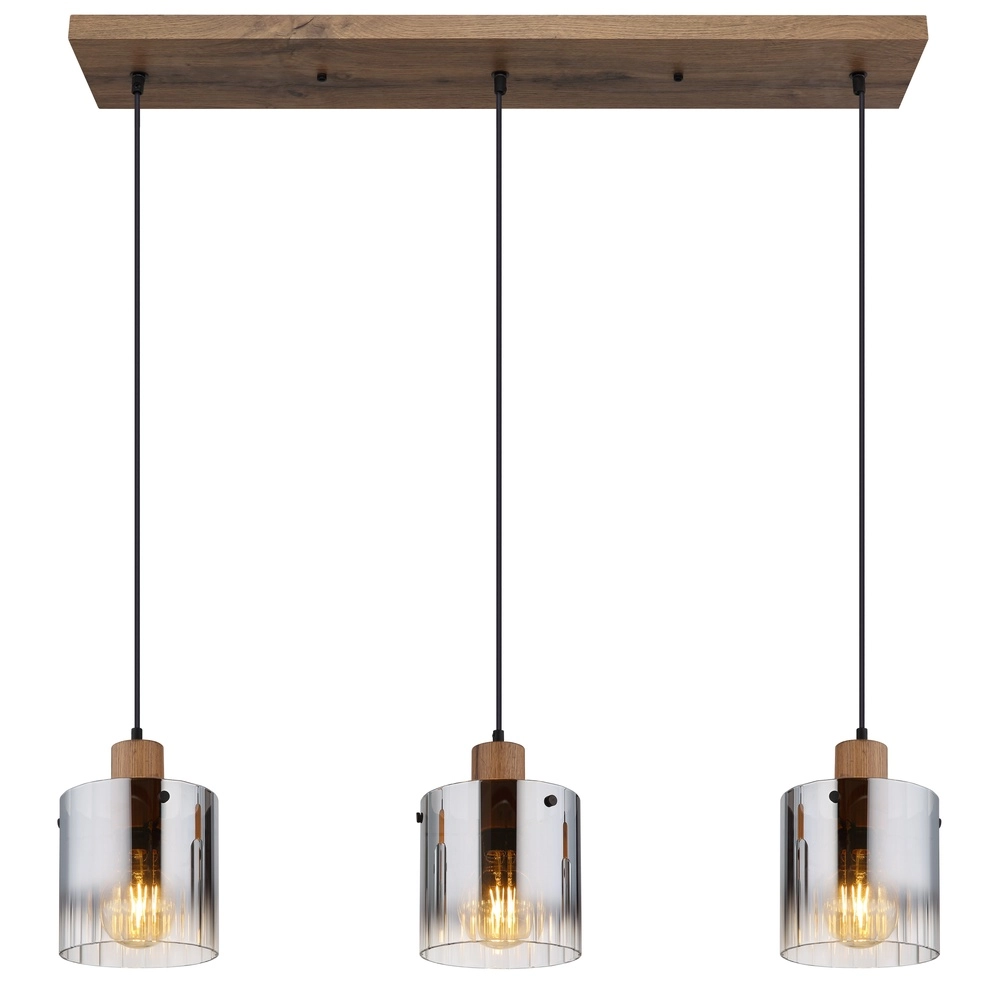 Pendellampe Underwood Holz 3-Licht Globo 9007371475049