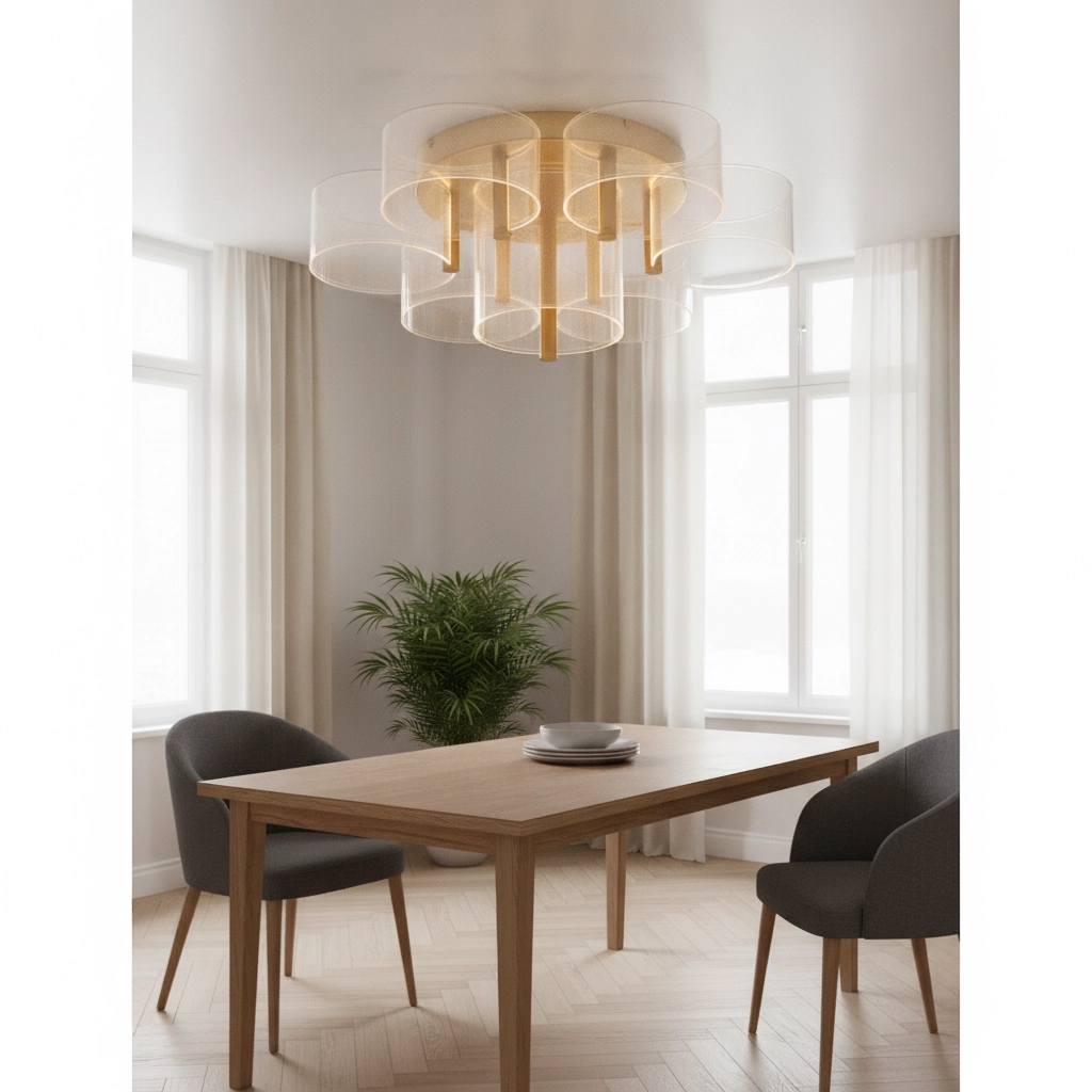 Design-Deckenleuchte Gatlin gold Ø 68cm