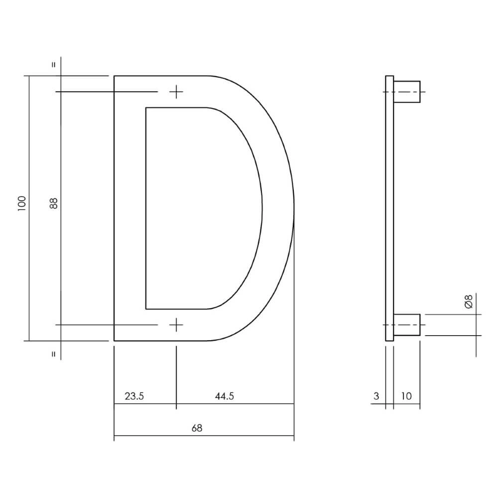 Hausbrief D Numbra 10cm schwarz Intersteel 8714186541715