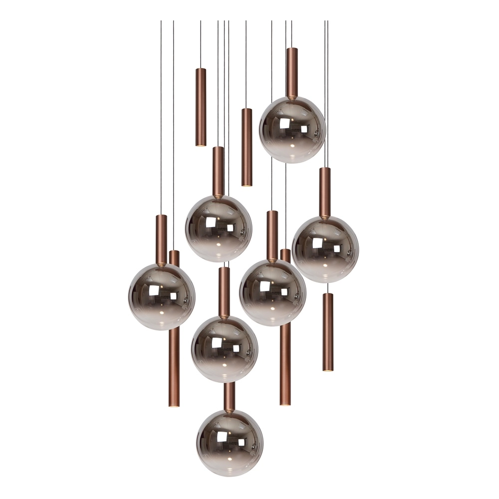 Design vide Pendellampe Jasmine Kupfer 12-Licht Premium by Lucide 5411212741271