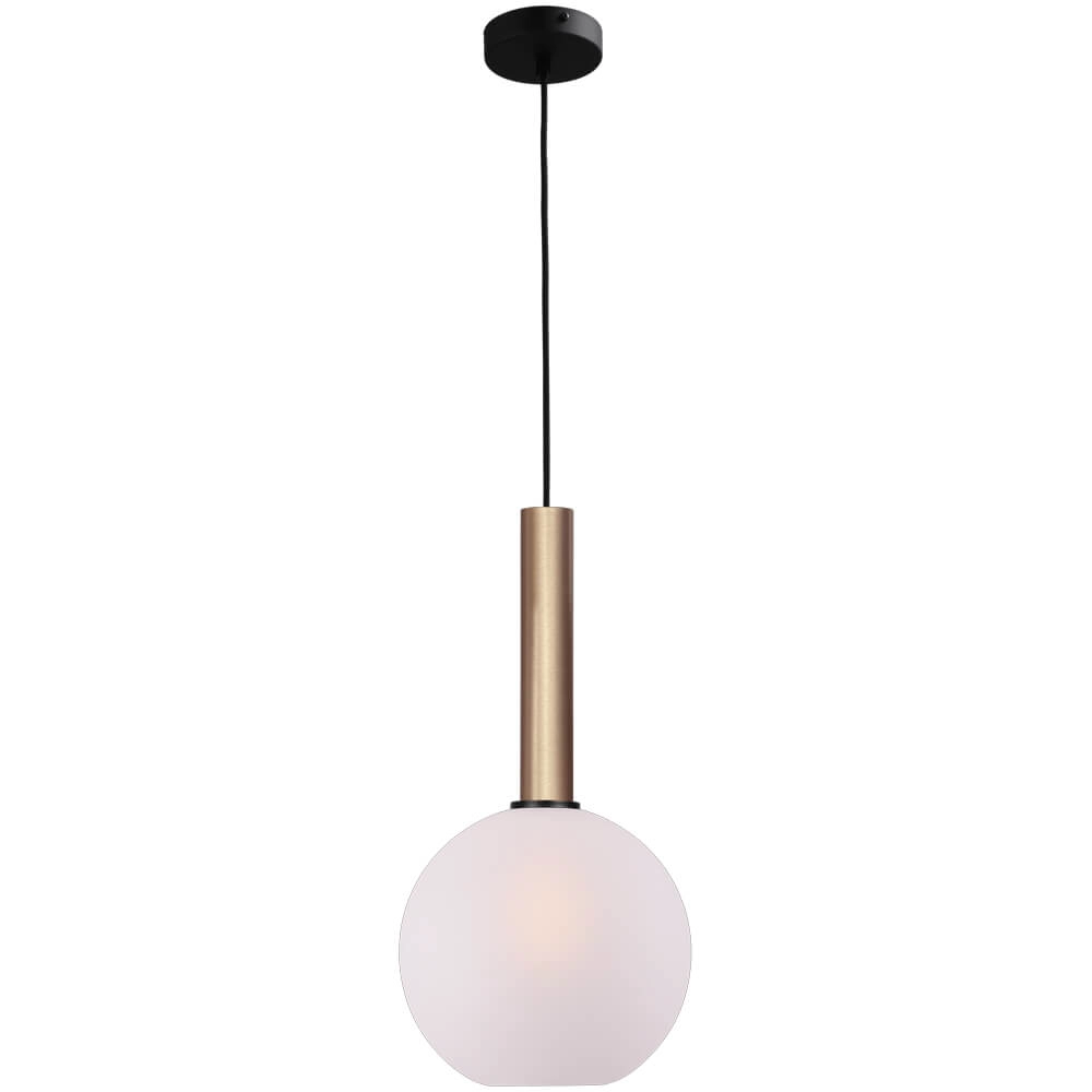 Hängelampe Ø 25cm Bella 2 Messinggold mit mattweißem Glas