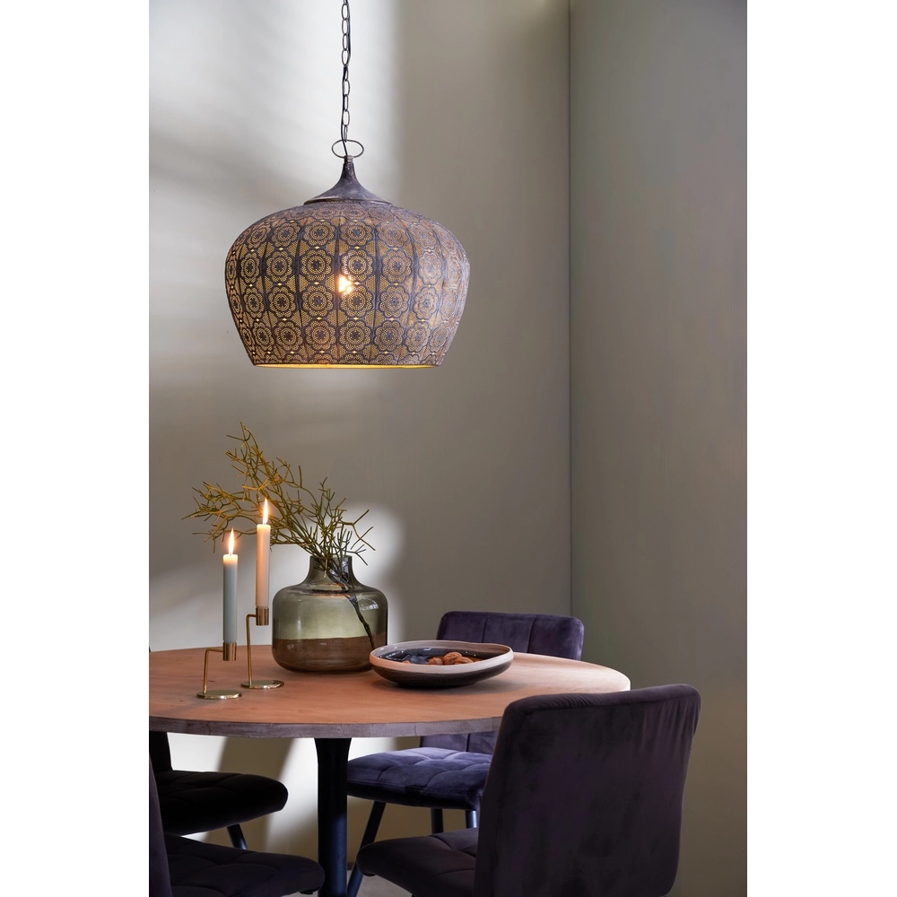 Pendellampe Emine Ø 51,5 cm braun Light & Living 8717807195359