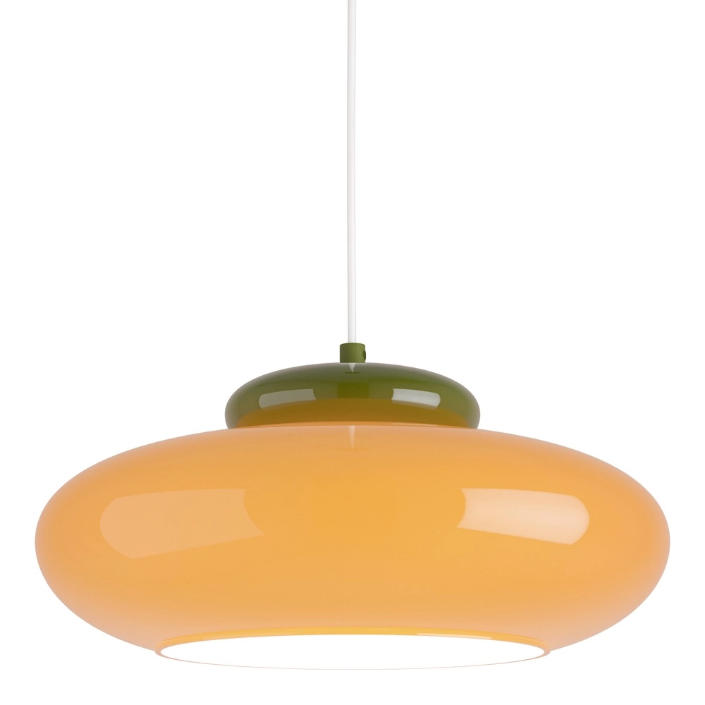 Design-Pendellampe Berardelli Orange mit grünem Ø 32 cm