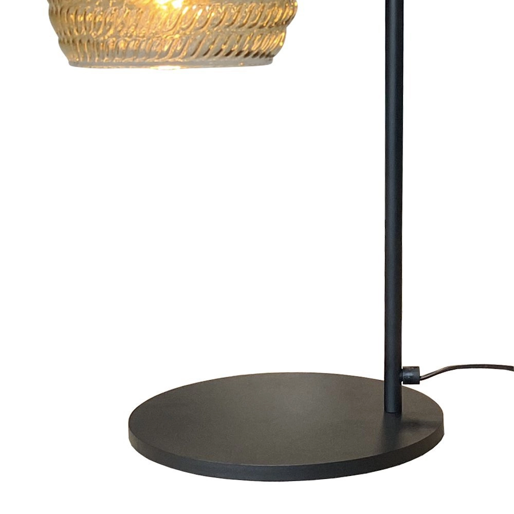 Schwarze Tischlampe Quinto mit geripptem Glas Masterlight 8718121250946