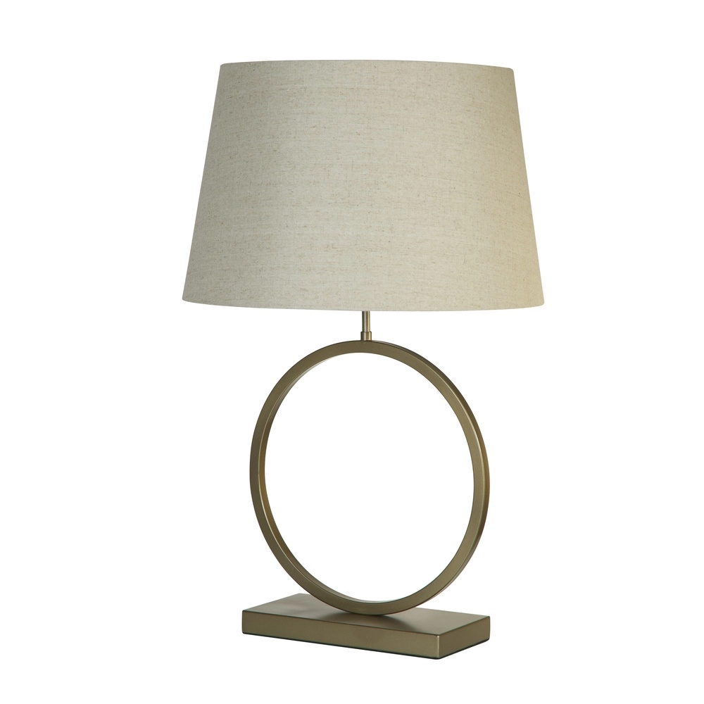 Tischlampe Elegant Bronze mit cremefarbener Kappe
