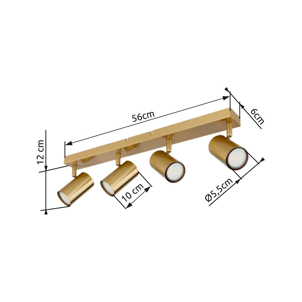 Deckenlampe 4-Licht Robby Gold Globo 9007371446087