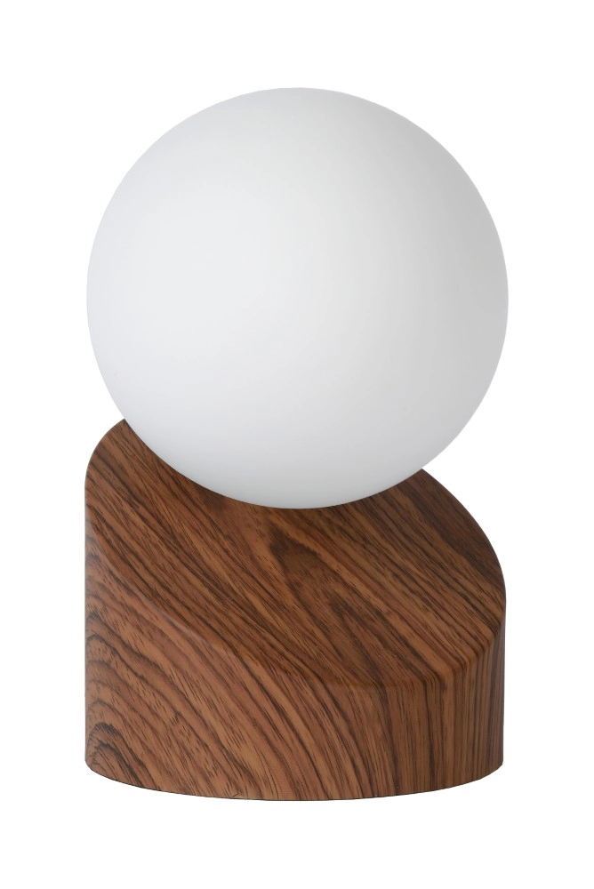 Design-Tischlampe Len Dunkler Holzlook Lucide 5411212450586