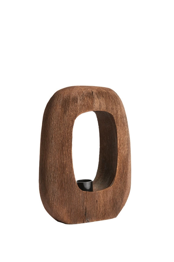 Tischleuchte aus dunklem Holz Kelafo 24 x 30cm Light & Living 8717807691073
