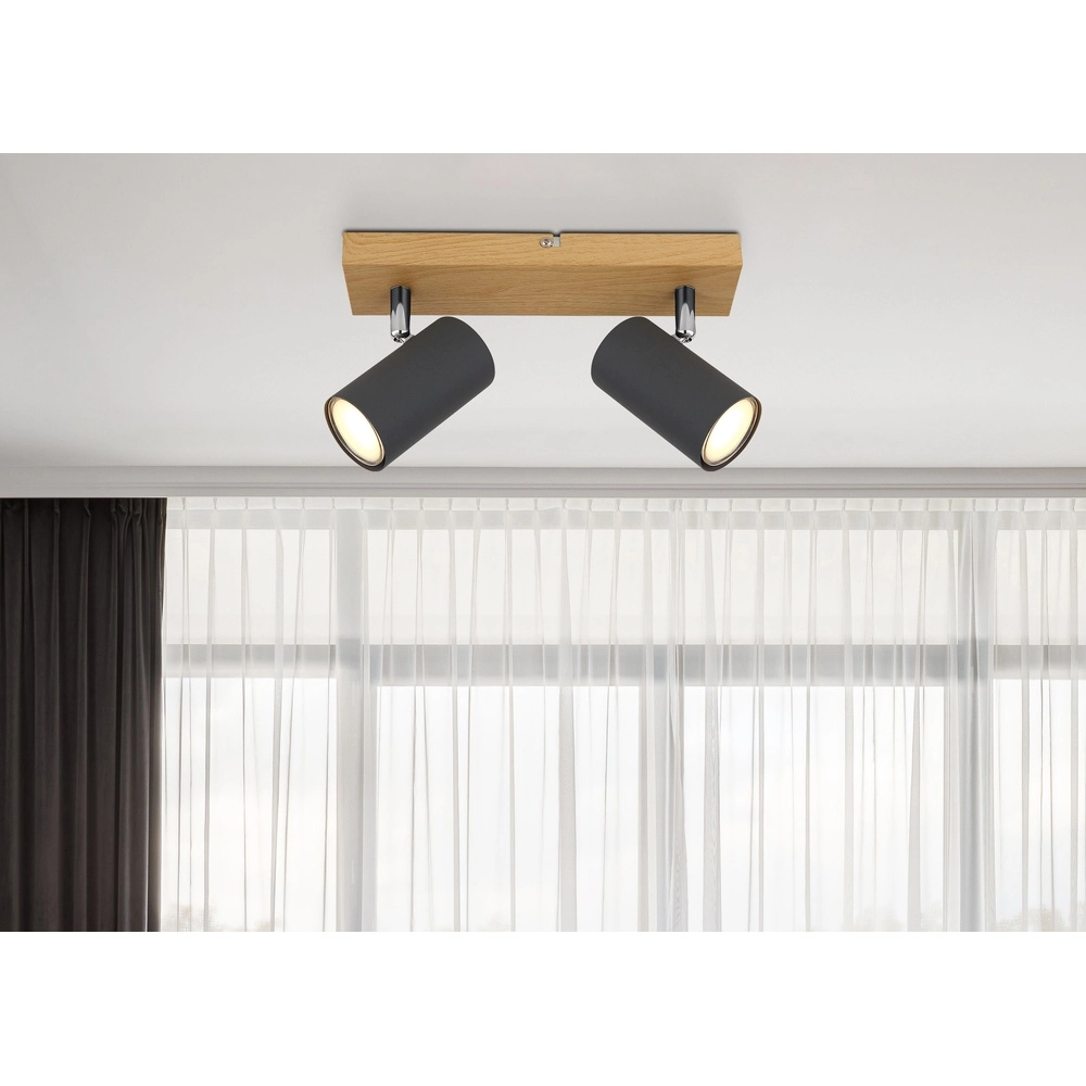 Deckenlampe 2-Leuchten Robby Holz Globo 9007371430529