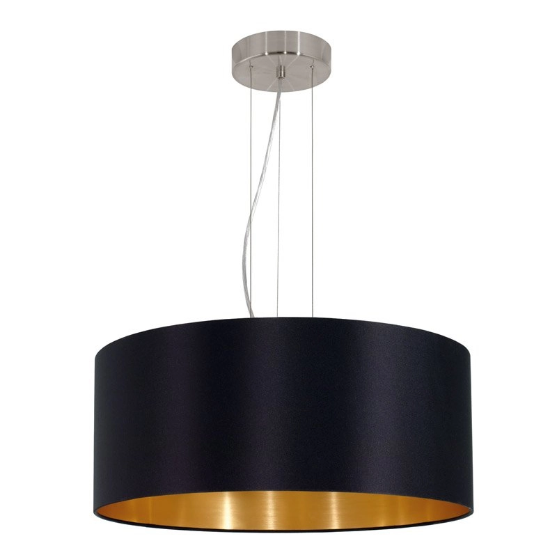Pendelleuchte Maserlo 53 cm schwarz mit gold