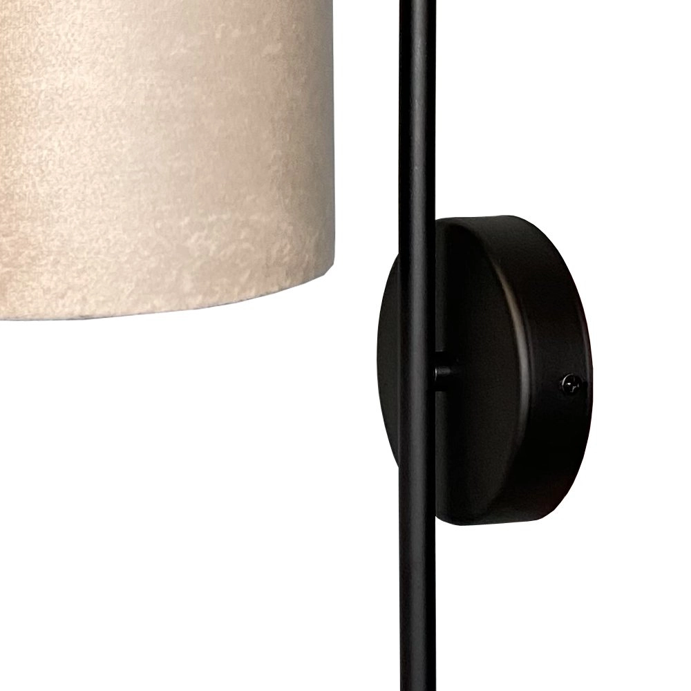 Schwarze Wandlampe Venus mit sandfarbenem Lampenschirm Masterlight 8718121251196