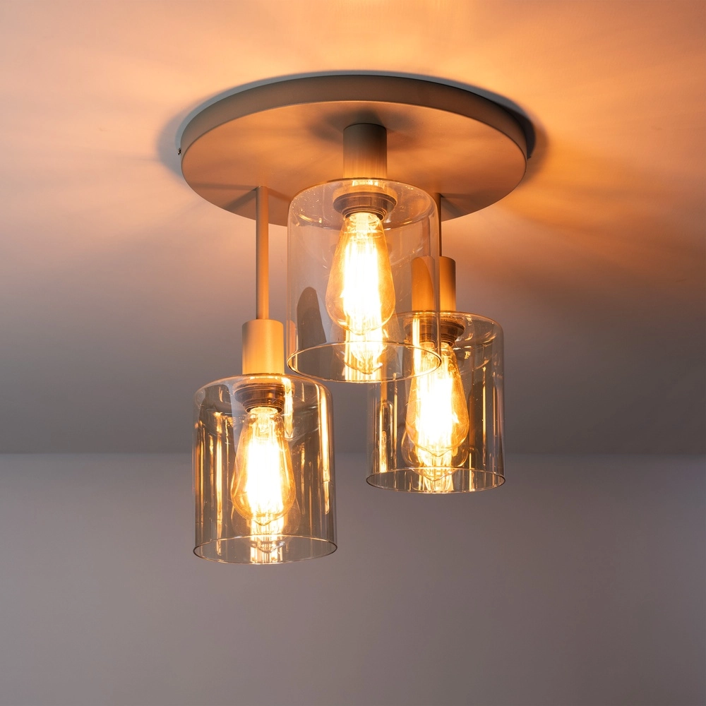 Designing-Deckenlampe Sepiora 3-hell rundsandbraun