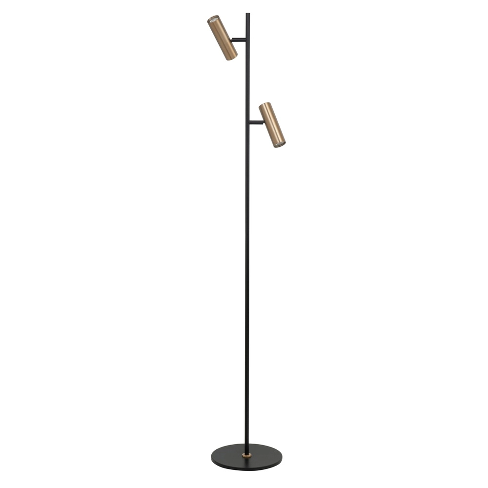 Stehlampe Trend 2-flammig schwarz mit Messing