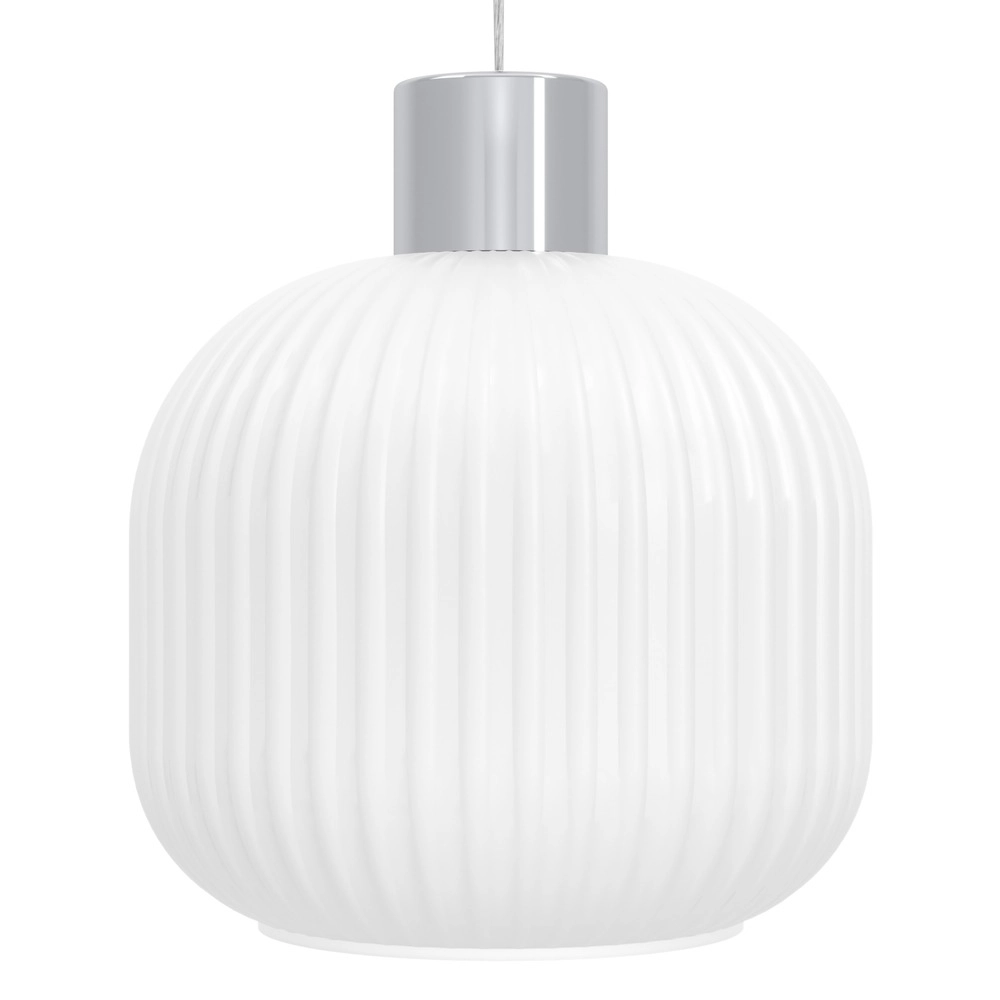 Design-Pendellampe Dasmina Chrom mit weißem Ø 20 cm