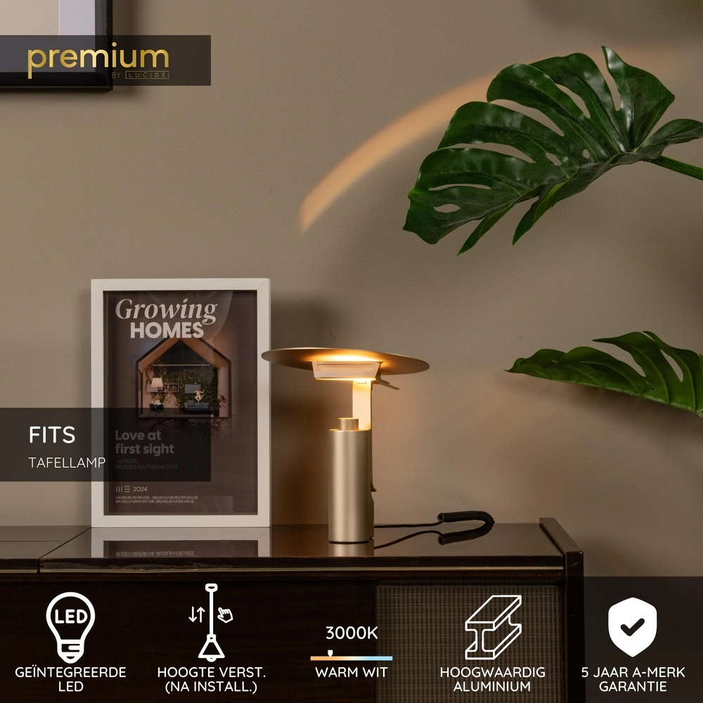 Goldene Schreibtischlampe Fits LED Premium by Lucide 5411212051622