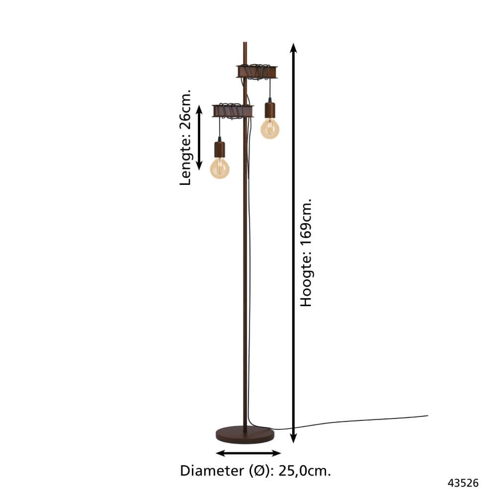 Rostige Stehlampe Townshend 4 Eglo 9002759435264