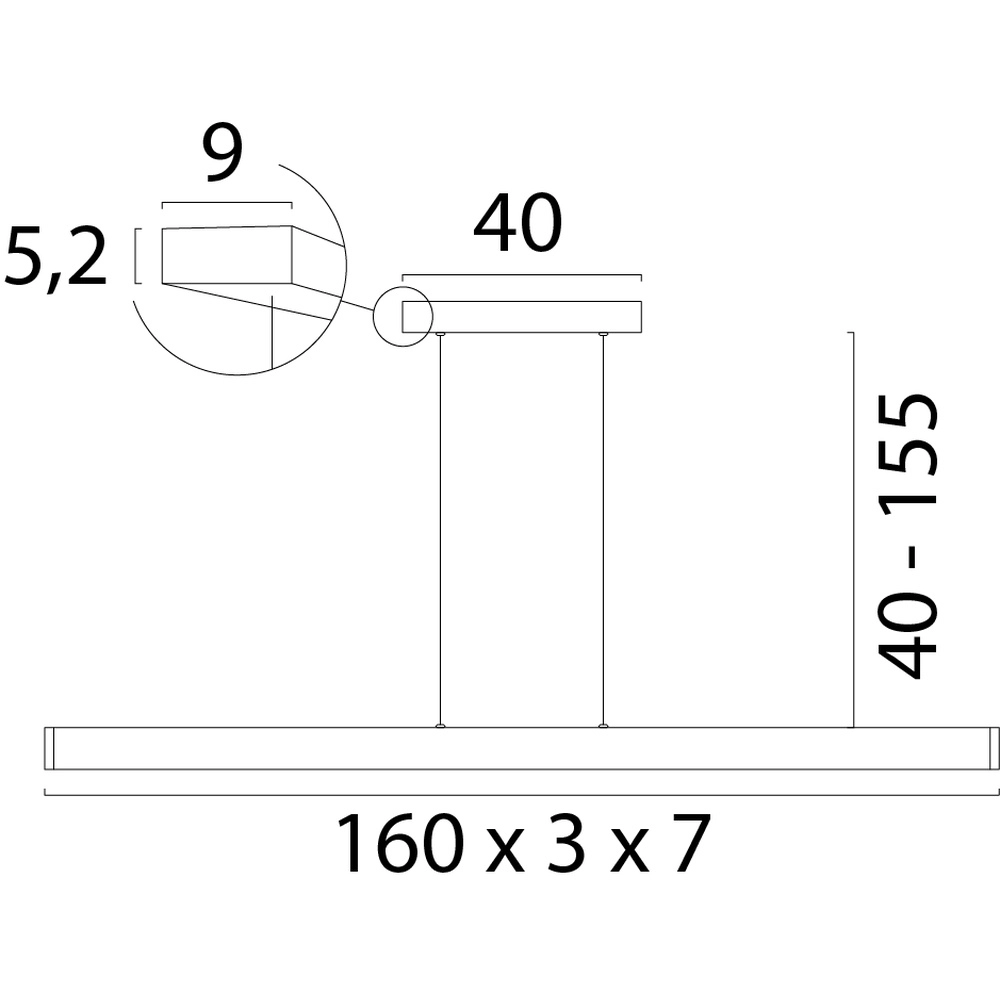 Design-Pendelleuchte Atina 160cm Nickel Masterlight 8718121345444