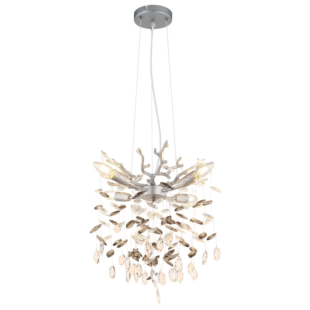 Pendellampe Queena silbergrau Ø 40cm