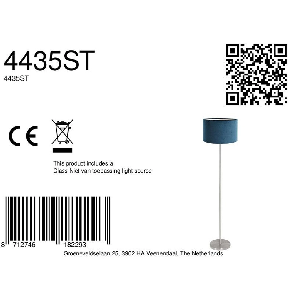 Stehlampe Noor mit blauer Kapuze Steinhauer 8712746182293
