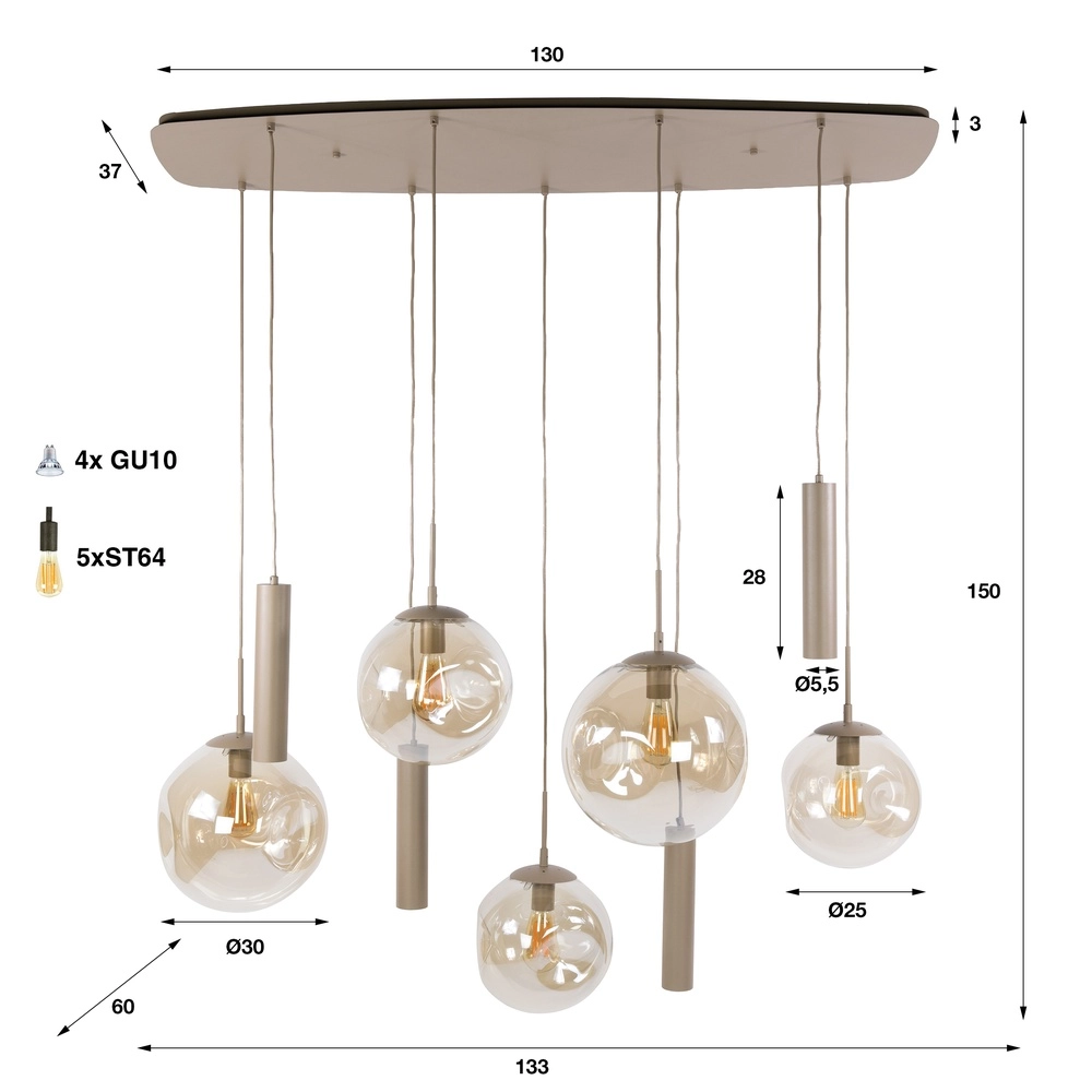 Design-Deckenlampe Stellar Sienna Brown Lyora 8716803515093