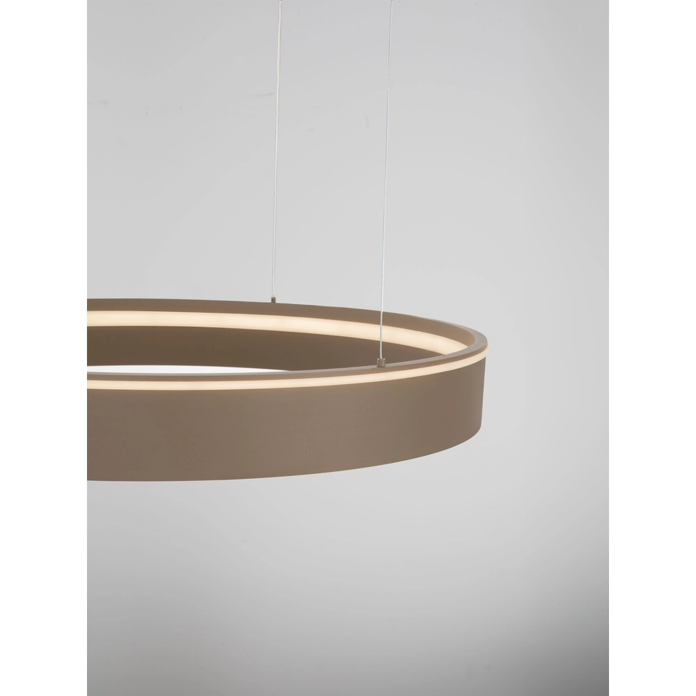 Moderne Pendellampe Olivia sandbraun Ø 78 cm Lyora 5212017494191