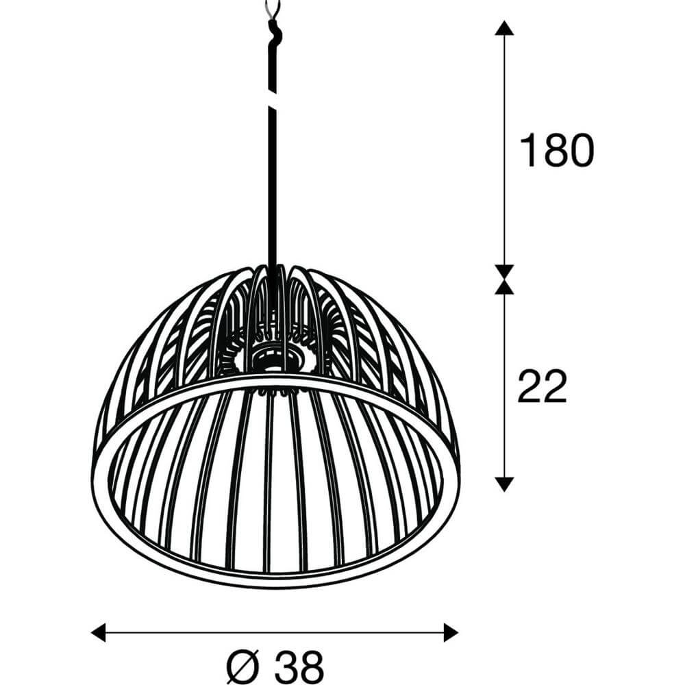 Pendelleuchte Wud PD halbrund Ø 38cm SLV 4024163292054