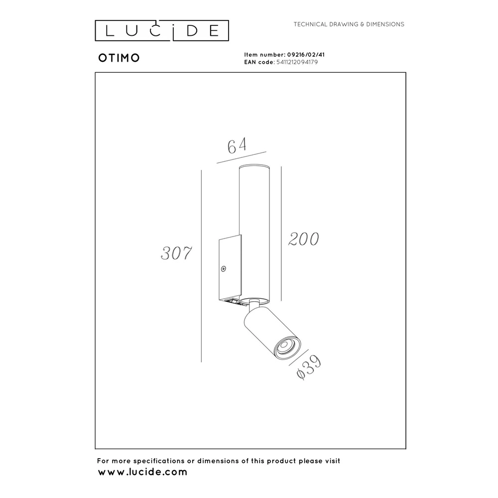 Wandlicht Otimo Sandbraun Lucide 5411212094179