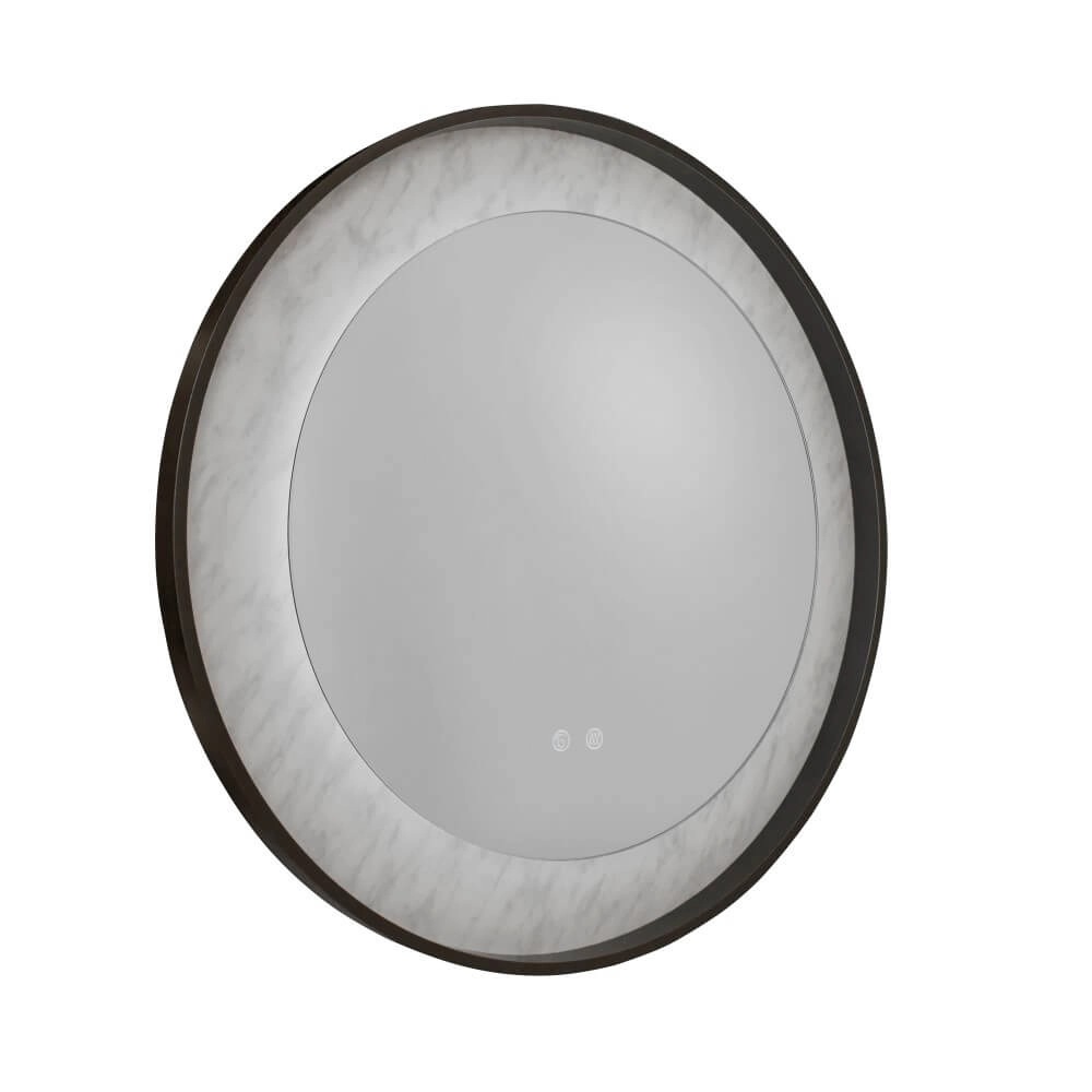 Badezimmerspiegel Luxo Schwarz mit Licht Searchlight 5053423272092