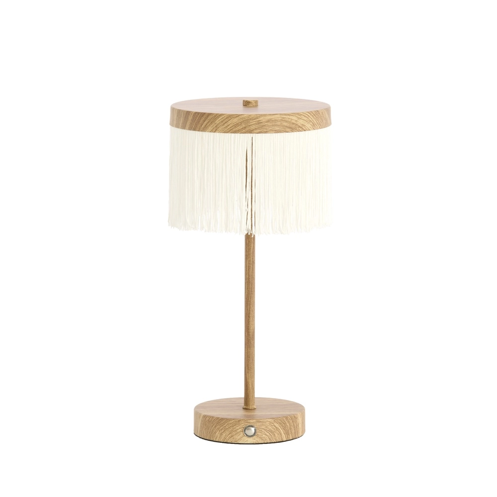 Wiederaufladbare Tischlampe Diny Holzoptik mit Weiß Light & Living 8717807816360