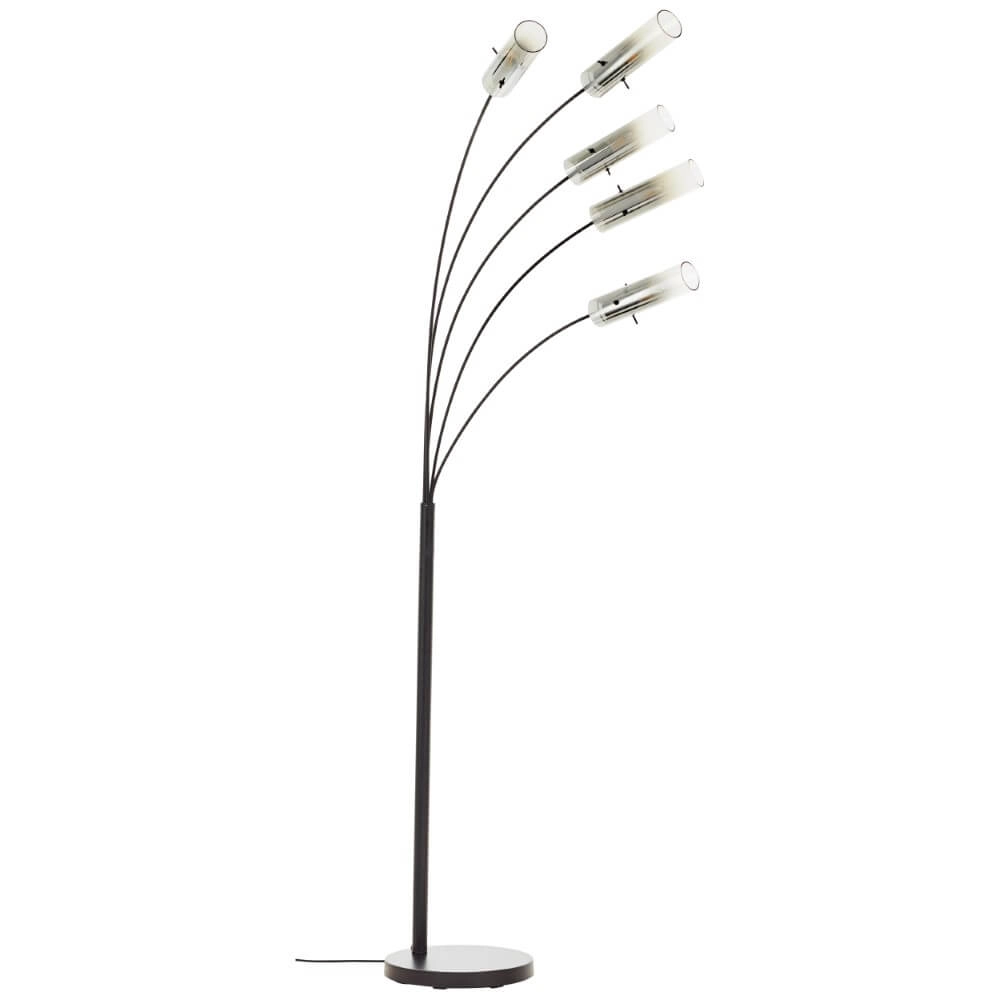Stehlampe Glasini schwarz mit Rauchglas Brilliant 4004353429545