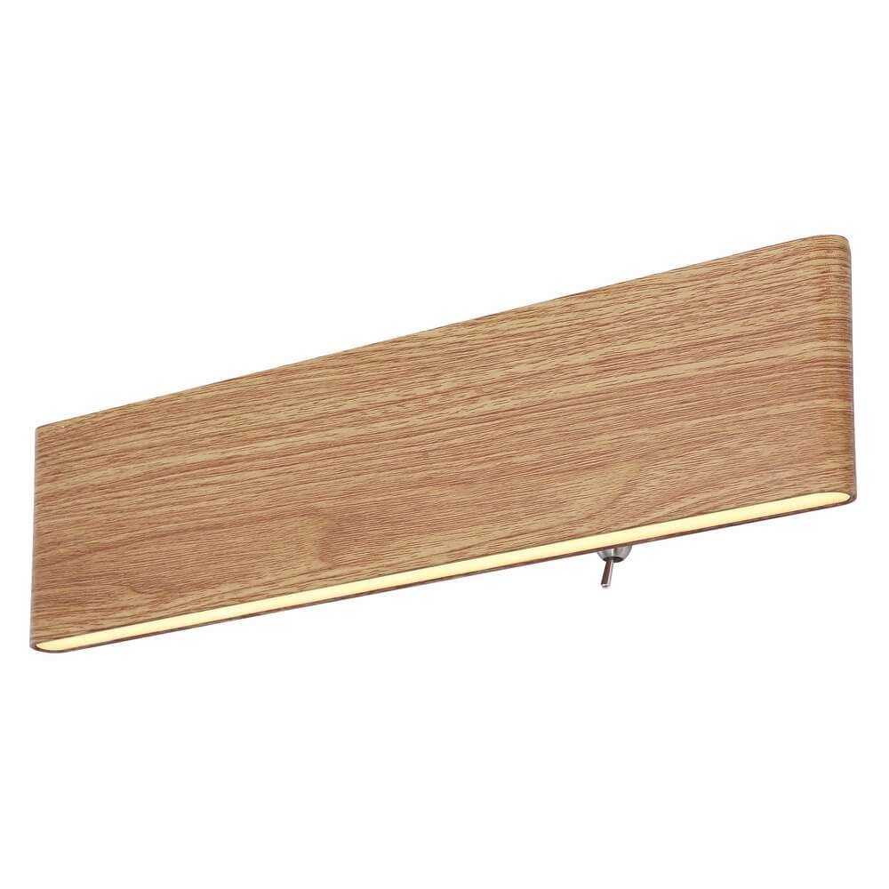 Design-Wandleuchte Siegfried M Holz mit Schalter
