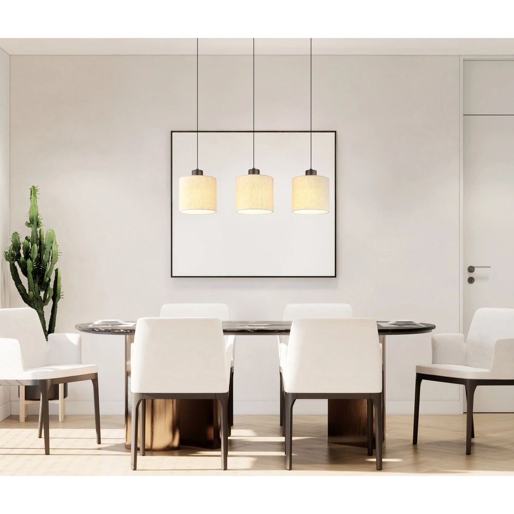 Gunmetal-Pendellampe Thea 3-Licht-Geraden Globo 9007371567034