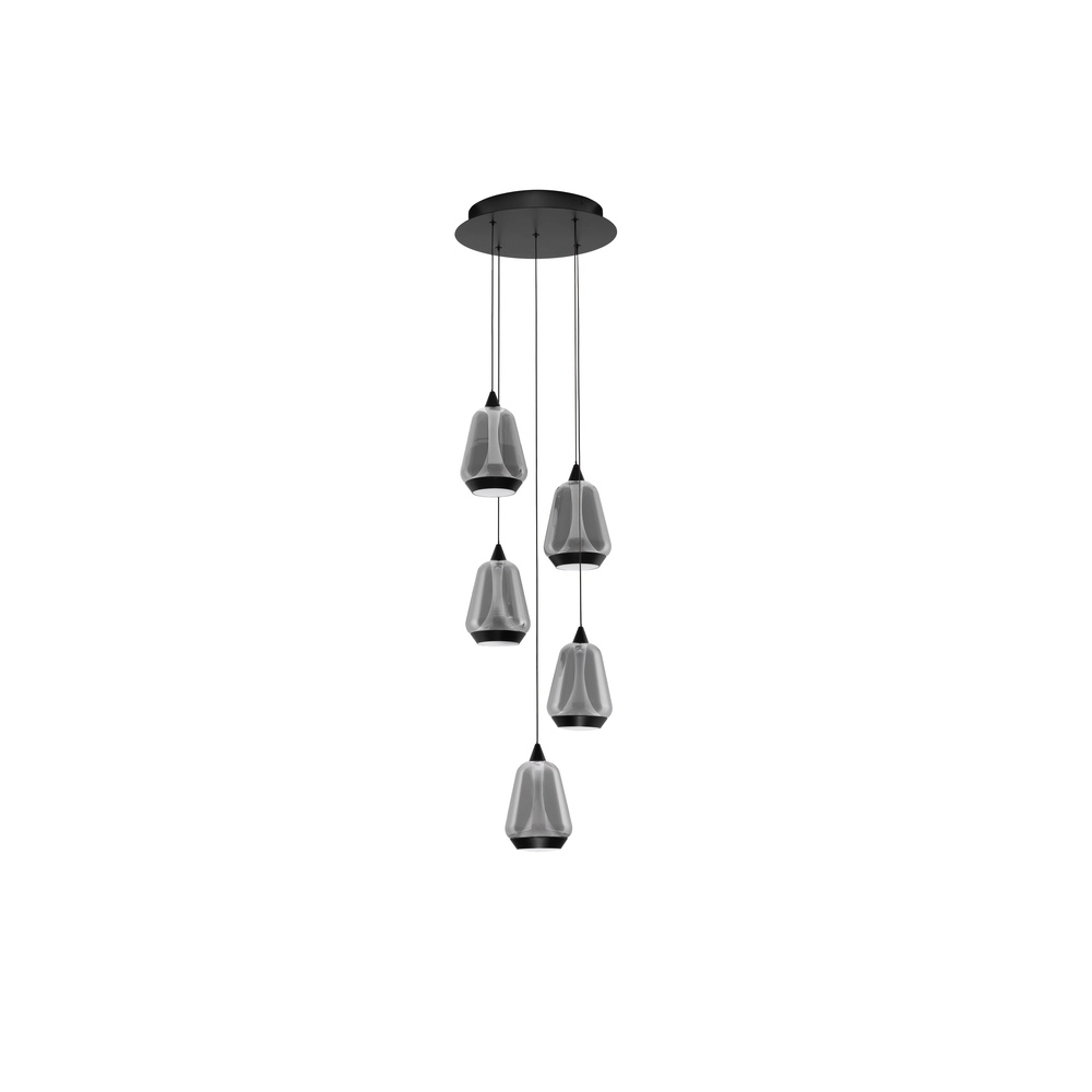 Design-Pendelleuchte Alish 5-flammiges Rauchglas Lyora 5212017477729