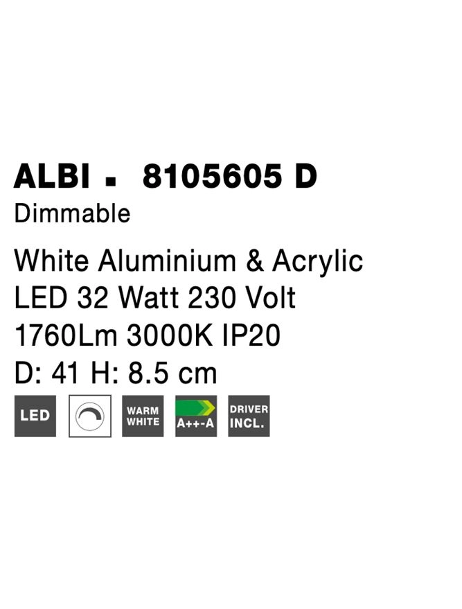 Deckenlampe Albi weiß Ø 41cm Lyora 5212017416964