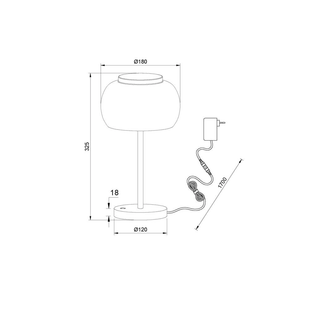 Design-Tischleuchte Bounto mit Rauchglas Lyora 4255805301173