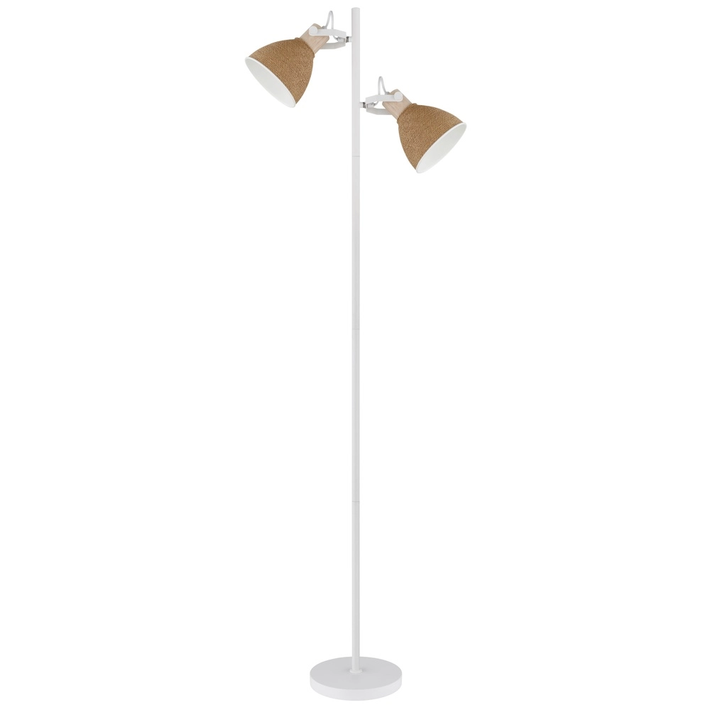 Stehlampe Lyndon Weiß mit Rattan Globo 9007371580903