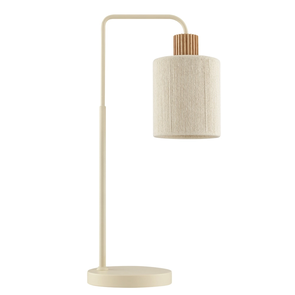 Tischlampe Arlo Sandbraun mit Holz Brilliant 4004353477065