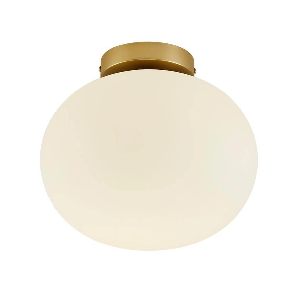 Deckenleuchte aus Glas Alton Messing mit weißem Glas